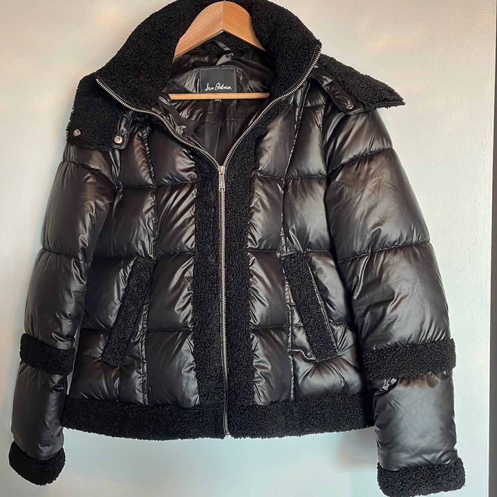 Sam Edelman Hooded Sherpa Trim Puffer